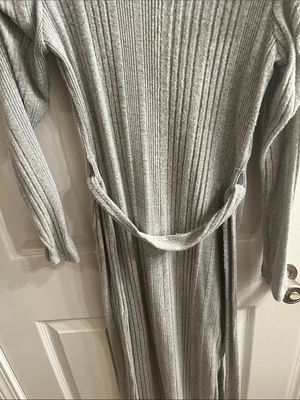 Absolutely Famous Bodycon Gray Sweater Dress - Picture 4 of 5